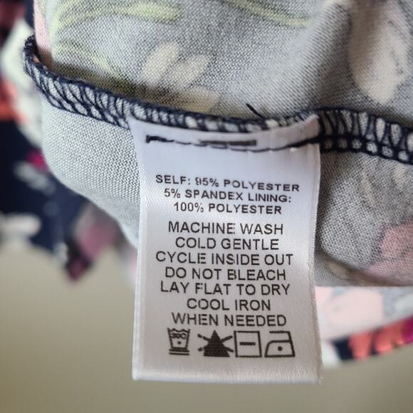 KIYONNA Babydoll Blouse Top Women's SZ 2X Floral Stretch Colorful Vibrant Summer - Picture 10 of 11